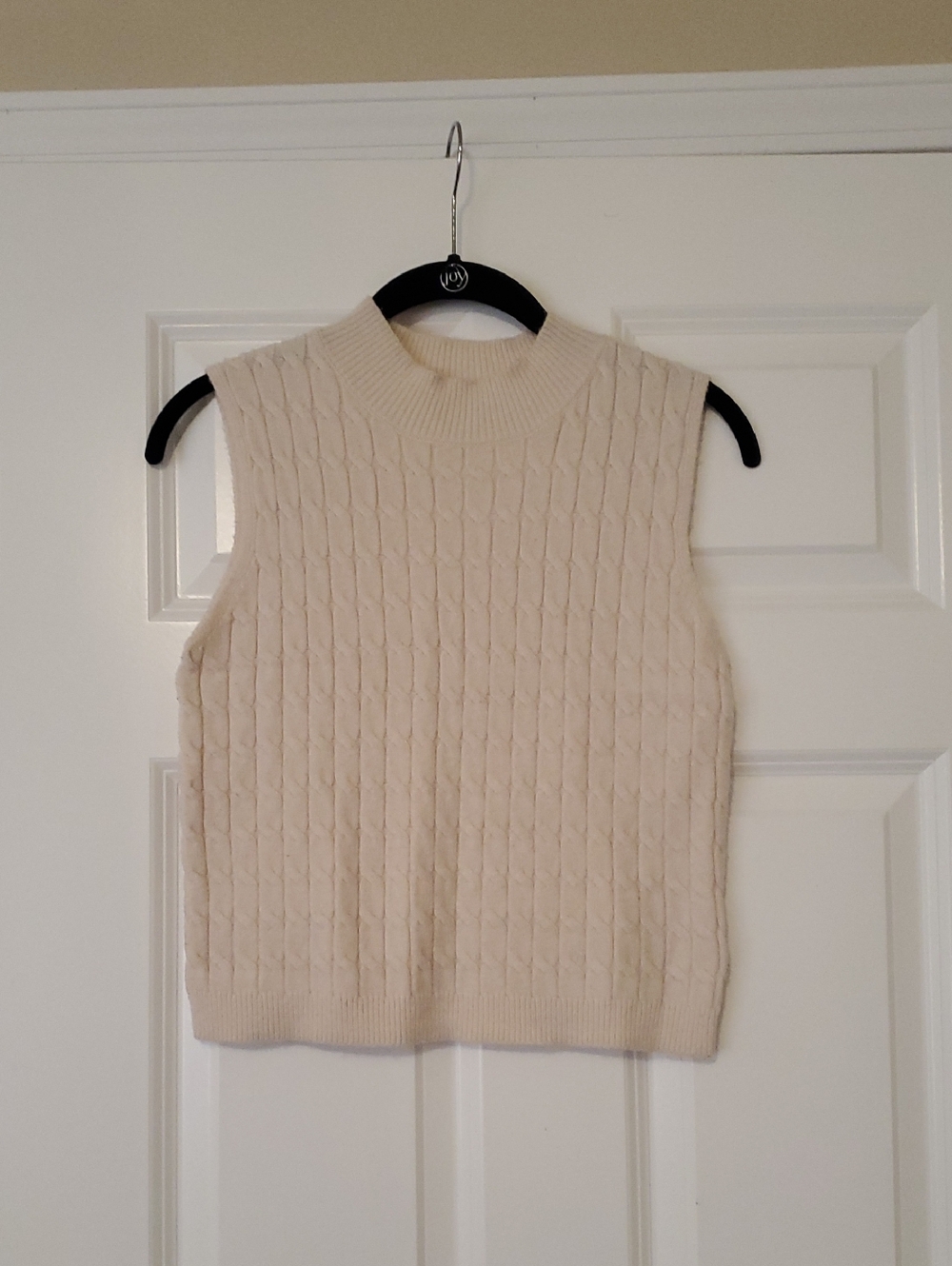 Blue Rain Cream Cable Knit Sweater Vest